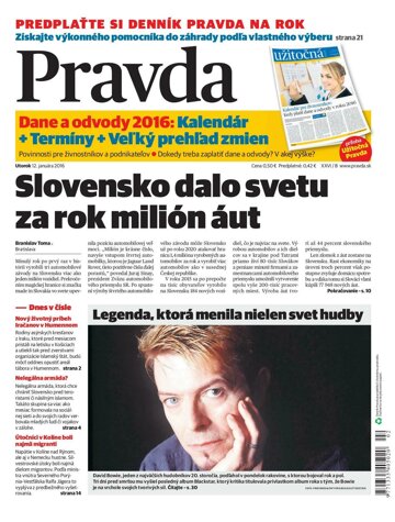 Obálka e-magazínu Pravda 12.1. 2016