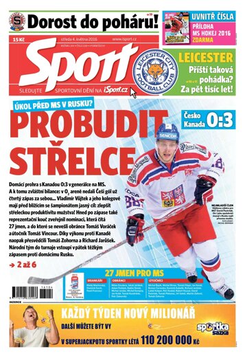 Obálka e-magazínu Sport 4.5.2016