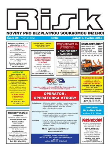 Obálka e-magazínu Risk 35/2016