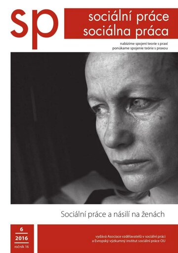 Obálka e-magazínu Sociální práce 6/2016 a násilí na ženách