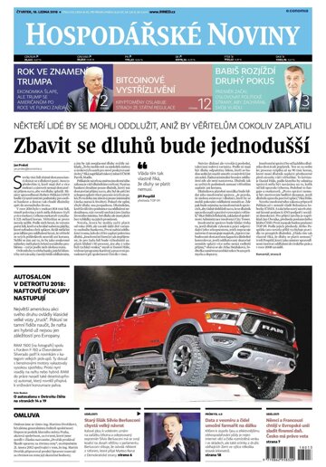 Obálka e-magazínu Hospodářské noviny 013 - 18.1.2018