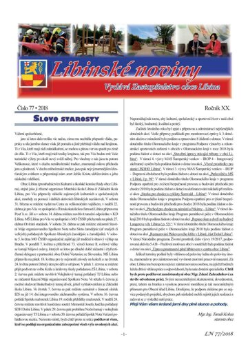 Obálka e-magazínu Libinské noviny 77/2018