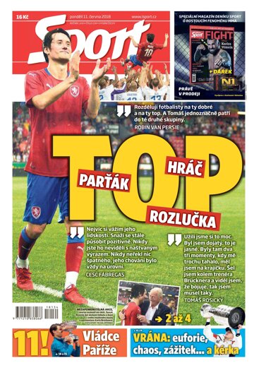 Obálka e-magazínu Sport 11.6.2018