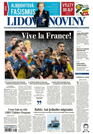 Obálka e-magazínu Lidové noviny 16.7.2018