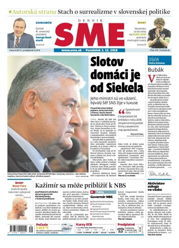 Obálka e-magazínu SME 3.12.2018