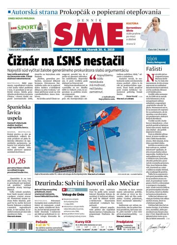 Obálka e-magazínu SME 30.4.2019