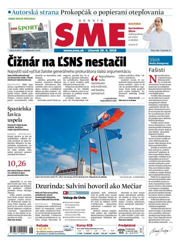 Obálka e-magazínu SME 30.4.2019