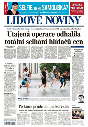 Obálka e-magazínu Lidové noviny 1.8.2019