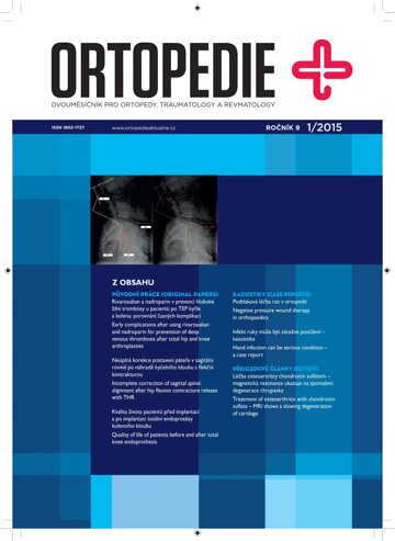 Obálka e-magazínu Ortopedie 1/2015