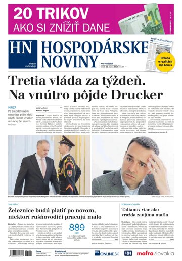 Obálka e-magazínu Hospodárske noviny 21.03.2018