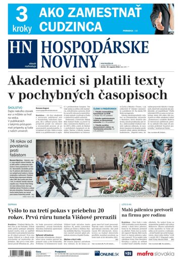Obálka e-magazínu Hospodárske noviny 30.08.2018