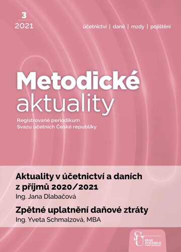 Obálka e-magazínu Metodické aktuality Svazu účetních 3/2021