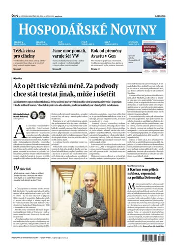 Obálka e-magazínu Hospodářské noviny 220 - 14.11.2023
