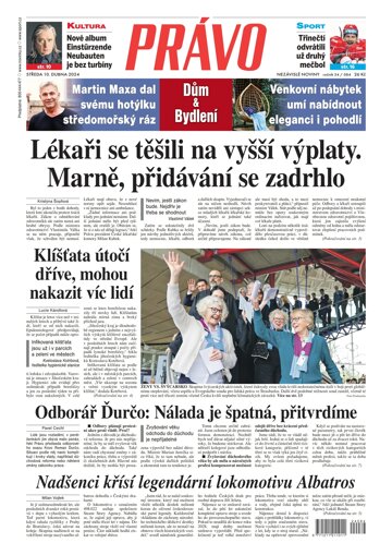 Obálka e-magazínu Deník Právo 10.4.2024