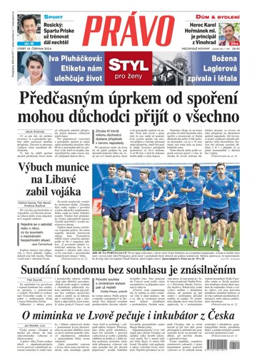 Obálka e-magazínu Deník Právo 18.6.2024