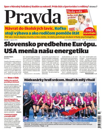 Obálka e-magazínu Pravda 12. 8. 2025
