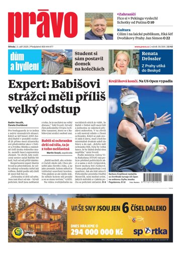 Obálka e-magazínu Deník Právo 3.9.2025