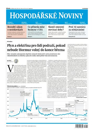 Obálka e-magazínu Hospodářské noviny 054 - 18.3.2026