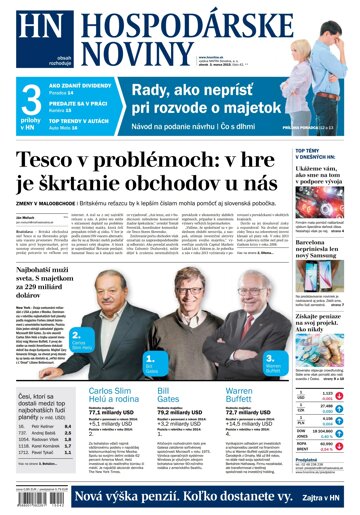 Obálka e-magazínu Hospodárske noviny 03.03.2015