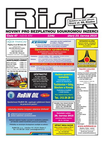 Obálka e-magazínu Risk 47/2015