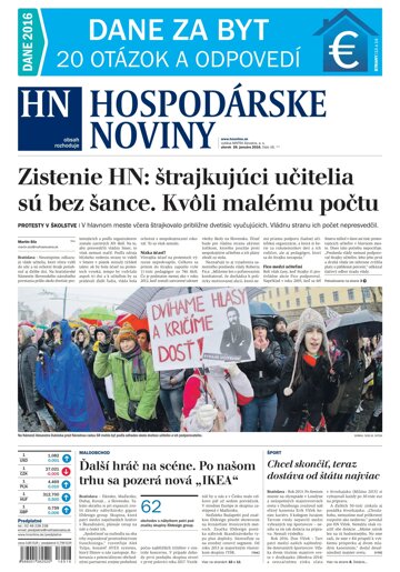 Obálka e-magazínu Hospodárske noviny 26.01.2016