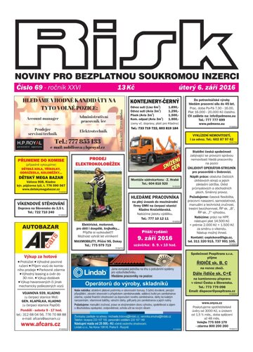 Obálka e-magazínu Risk 69/2016