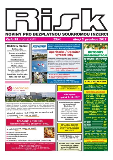 Obálka e-magazínu Risk 95/2017