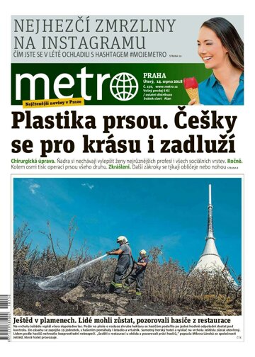 Obálka e-magazínu deník METRO 14.8.2018