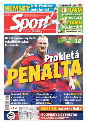 Obálka e-magazínu Sport 20.9.2018