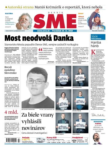 Obálka e-magazínu SME 19.11.2018