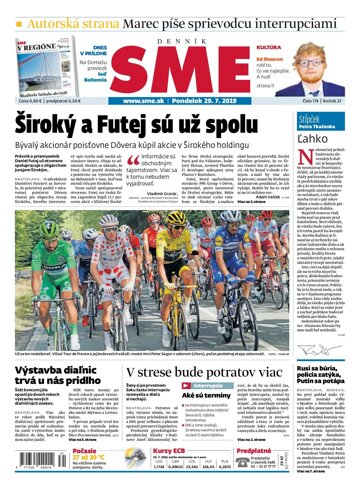 Obálka e-magazínu SME 29.7.2019