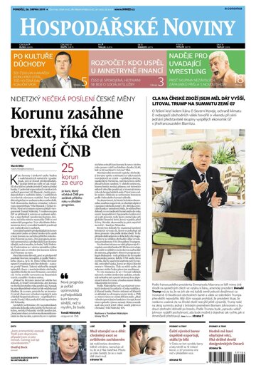 Obálka e-magazínu Hospodářské noviny 164 - 26.8.2019