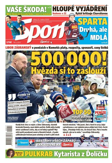 Obálka e-magazínu Sport 21.1.2020