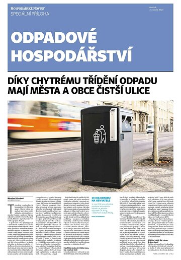 Obálka e-magazínu Hospodářské noviny - příloha 041 - 27.2.2020 příloha Odpadové hospodářství