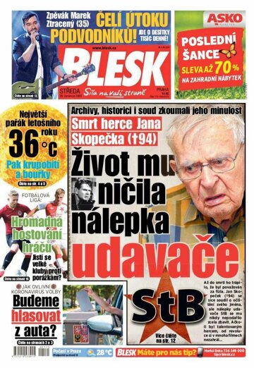 Obálka e-magazínu Blesk 29.7.2020