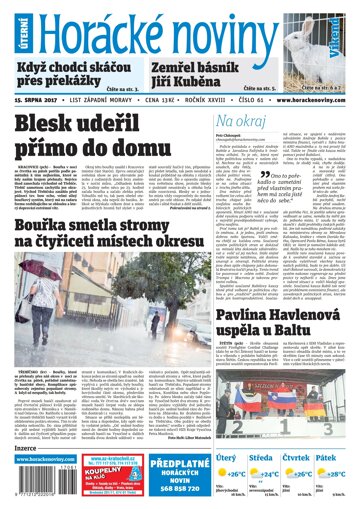 Obálka e-magazínu Horácké Noviny Úterý 15.8.2017 č. 061