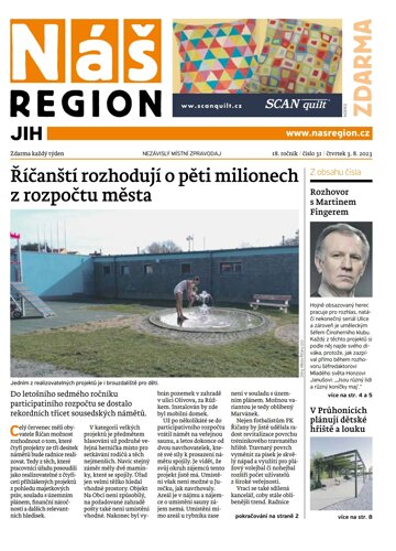 Obálka e-magazínu Náš Region - Jih 31/2023