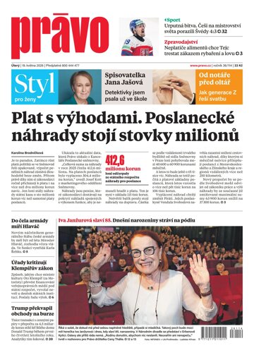 Obálka e-magazínu Deník Právo 19.5.2026