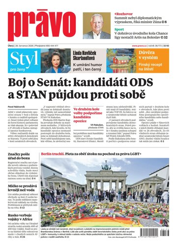 Obálka e-magazínu Deník Právo 28.7.2026