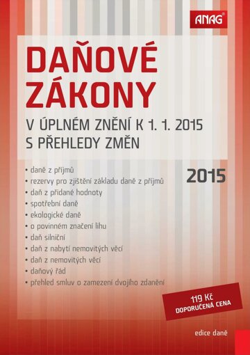 Obálka e-magazínu Daňové zákony v úplném znění k 1. 1. 2015 s přehledy změn