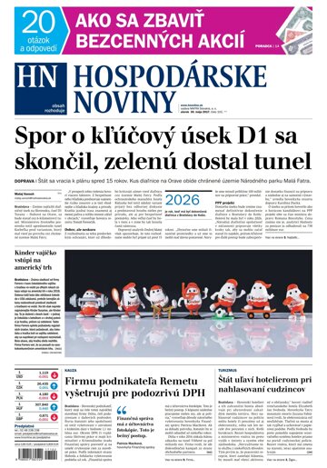 Obálka e-magazínu Hospodárske noviny 30.05.2017