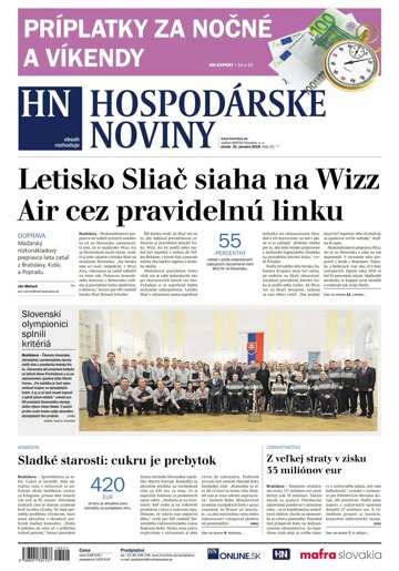 Obálka e-magazínu Hospodárske noviny 31.01.2018