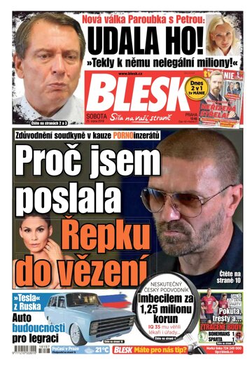 Obálka e-magazínu Blesk 25.8.2018