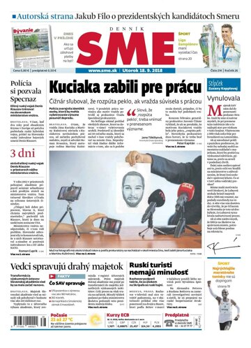 Obálka e-magazínu SME 18.9.2018