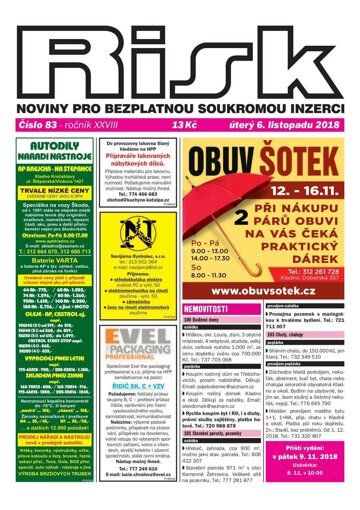 Obálka e-magazínu Risk 83/2018