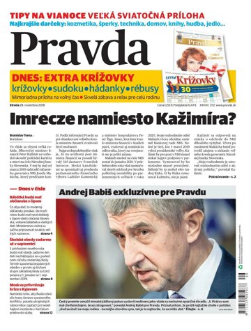 Obálka e-magazínu Pravda 28.11.2018