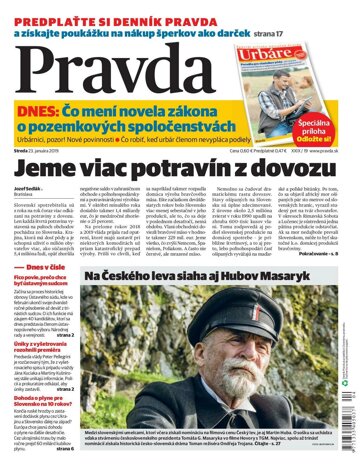 Obálka e-magazínu Pravda 23. 1. 2019