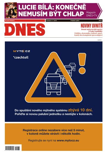 Obálka e-magazínu MF Dnes 21.11.2019