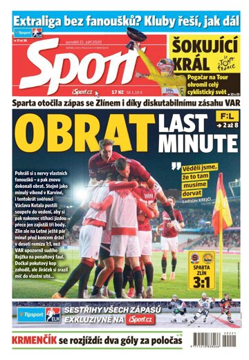 Obálka e-magazínu Sport 21.9.2020