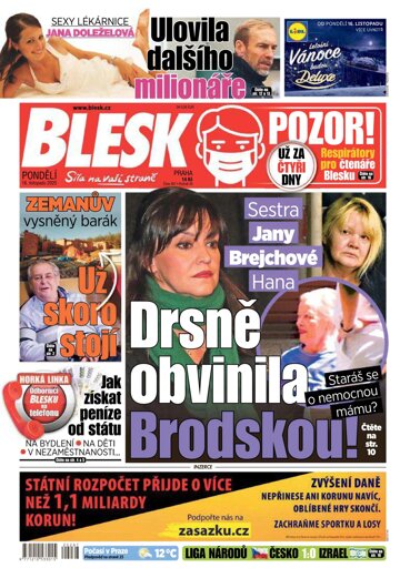 Obálka e-magazínu Blesk 16.11.2020